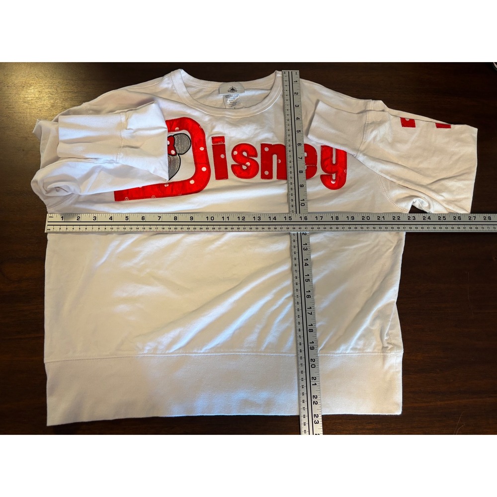 Disney Parks Walt Disney World Minnie Mouse White Red Sweatshirt JT22997 Medium - Picture 5 of 6